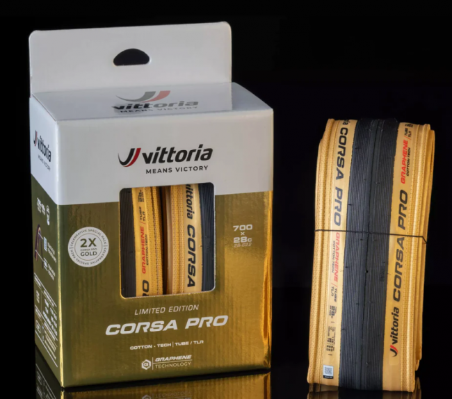 Juego Vittoria CORSA PRO Tubeless TLR 28 Gold Edición Limitada