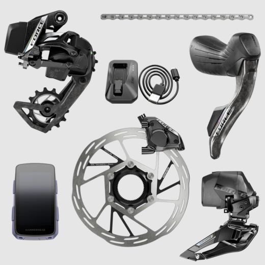 SRAM Force AXS E1 Disc Road 2x12 Schaltgruppenset inkl. Hammerhead Karoo SRAM Force AXS E1 Disc Road 2x12 Schaltgruppenset inkl. Hammerhead Karoo