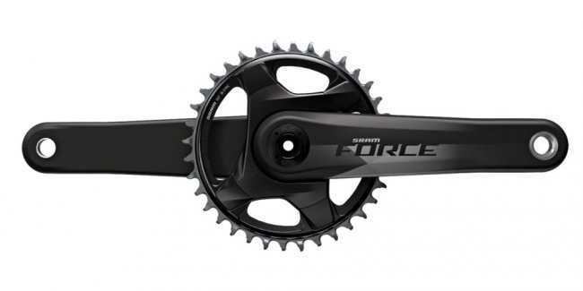 SRAM Force AXS DUB 1x12 Kurbelgarnitur schwarz glänzend SRAM Force AXS DUB 1x12 Kurbelgarnitur schwarz glänzend